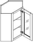 WALL DIAGONAL CORNER GLASS CABINET