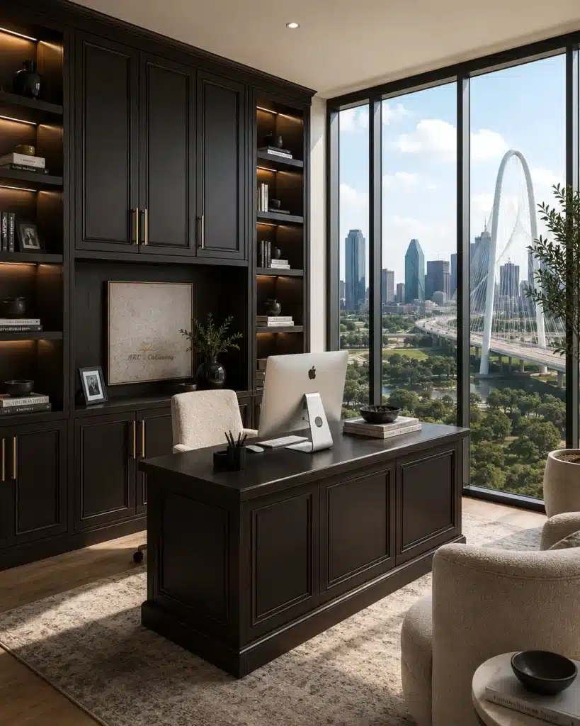 dark brown cabinets